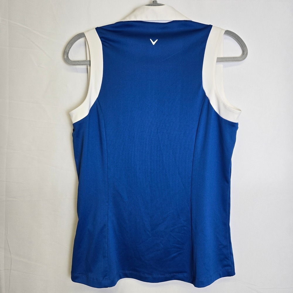 Callaway Colorblock Sleeveless Golf Polo, Opti-Dri, Blue/White, Women's Medium - Picture 6 of 8